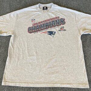 New England Patriots Mens L T Shirt 2011 AFC Champions Gray NFL Team